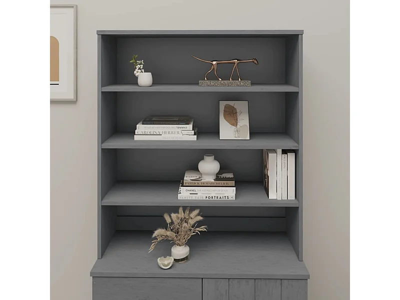 Dessus de buffet HAMAR Gris foncé 90x30x100 cm Bois de pin