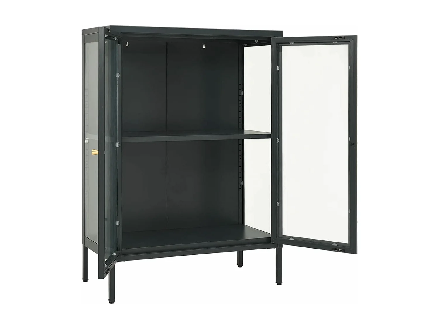 Buffet Anthracite 75x35x105 cm Acier et verre