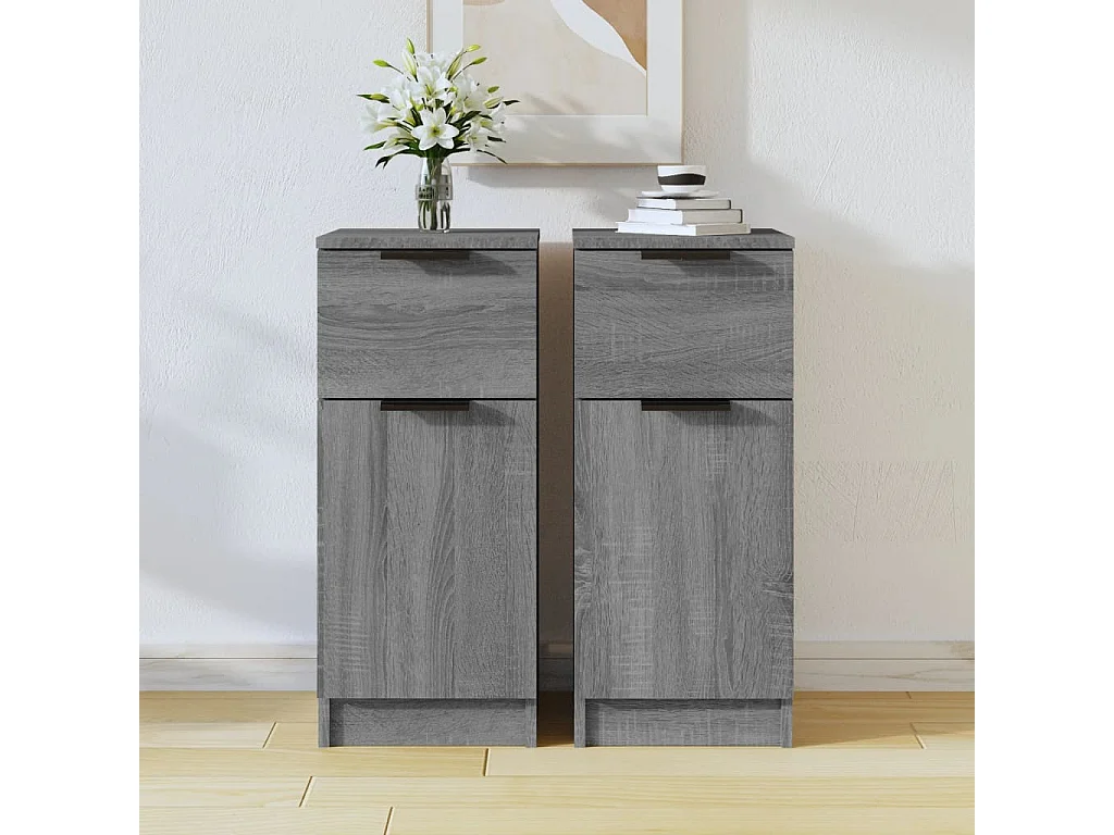 Sideboards 2 Stk. Grau Sonoma 30x30x70 cm Holzwerkstoff