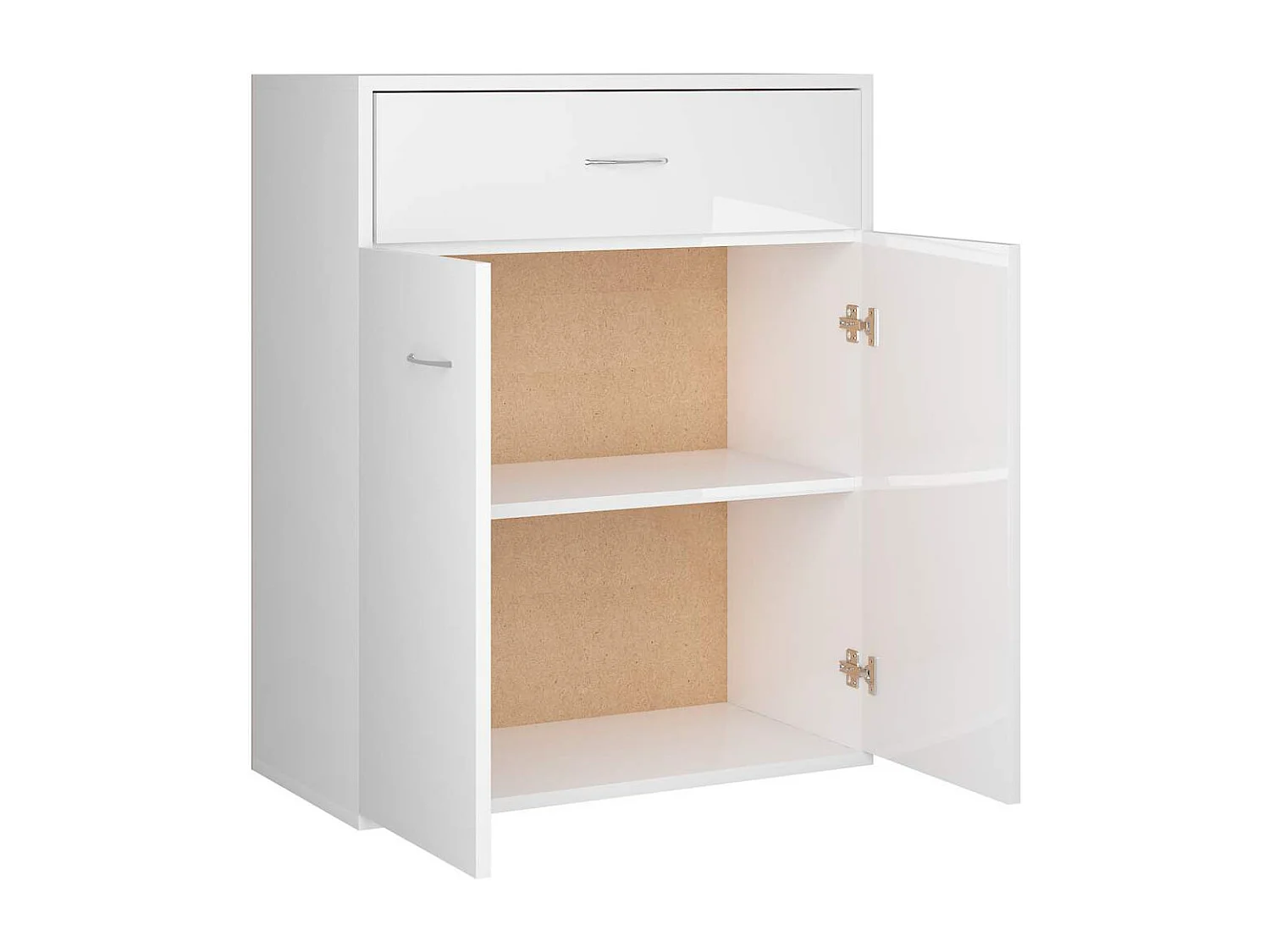 Dressoir 60x30x75 cm bewerkt hout hoogglans wit