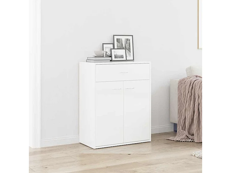 Aparador 60x30x75 cm contraplacado branco brilhante