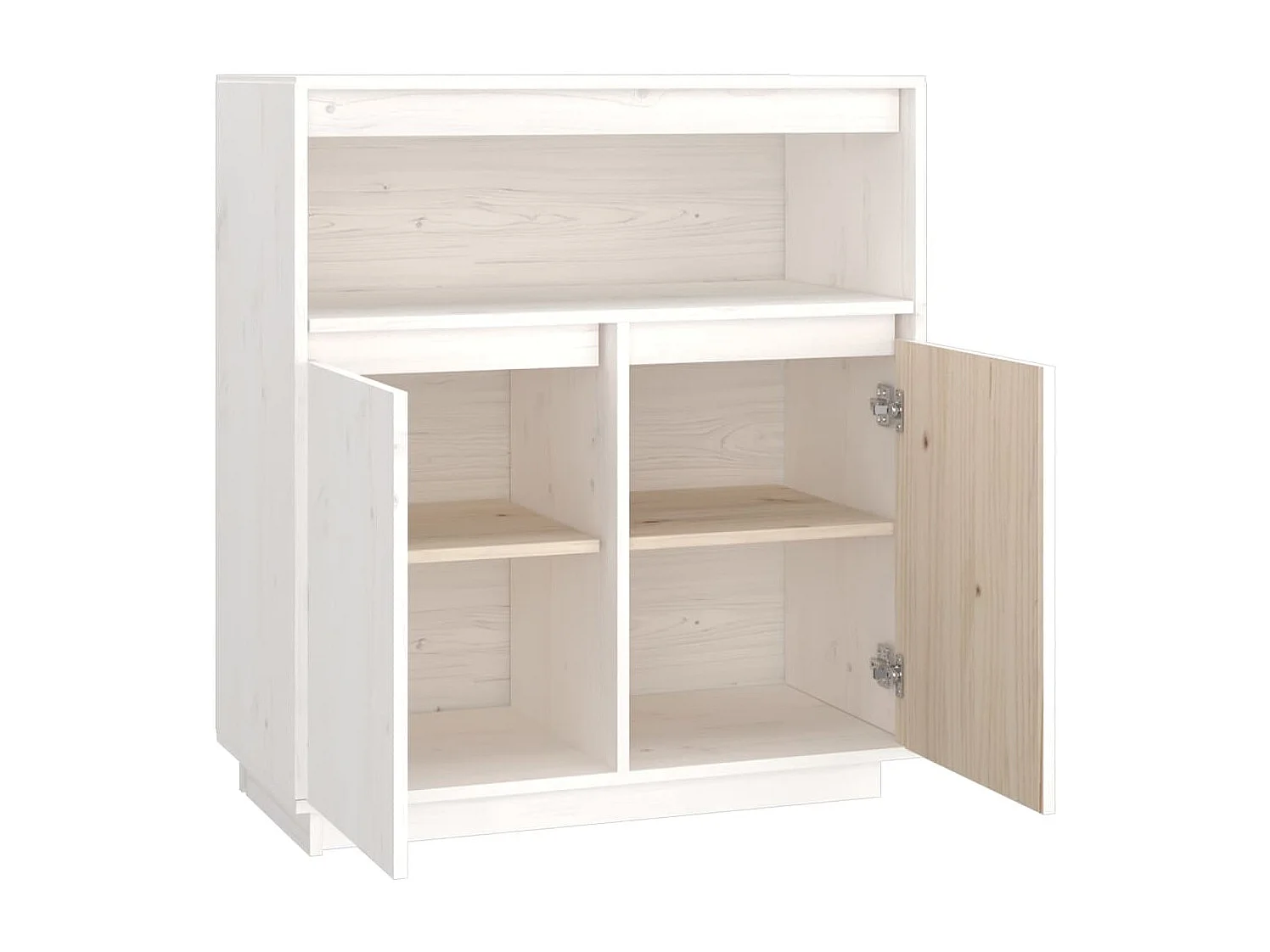 Buffet Blanc 70x34x80 cm Bois massif de pin