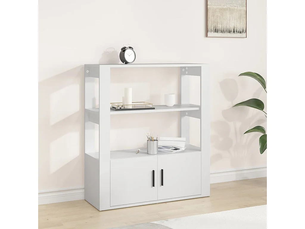 Dressoir 80x30x90 cm bewerkt hout wit