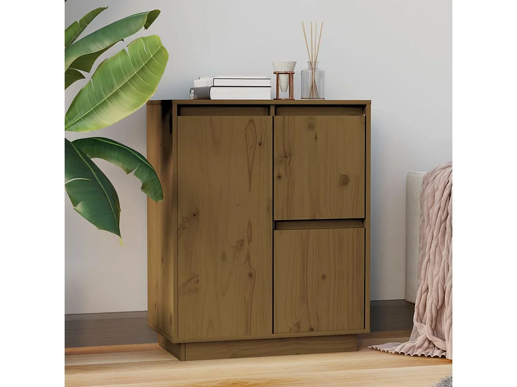 Dressoir 60x34x75 cm massief grenenhout honingbruin