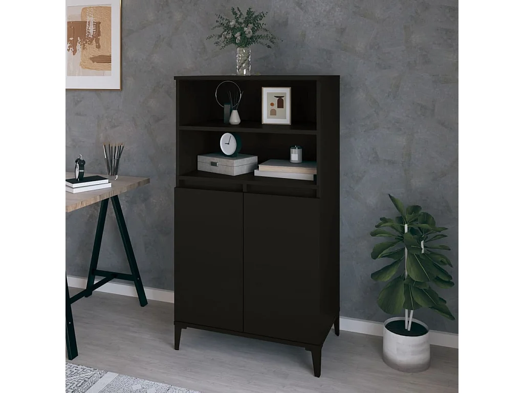 Aparador alto 60x36x110 cm derivados de madeira preto