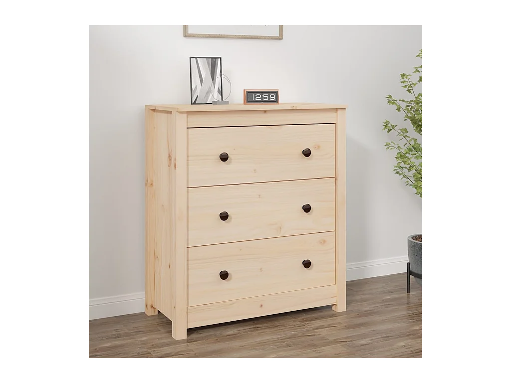 Credenza 70x35x80 cm in Legno Massello di Pino