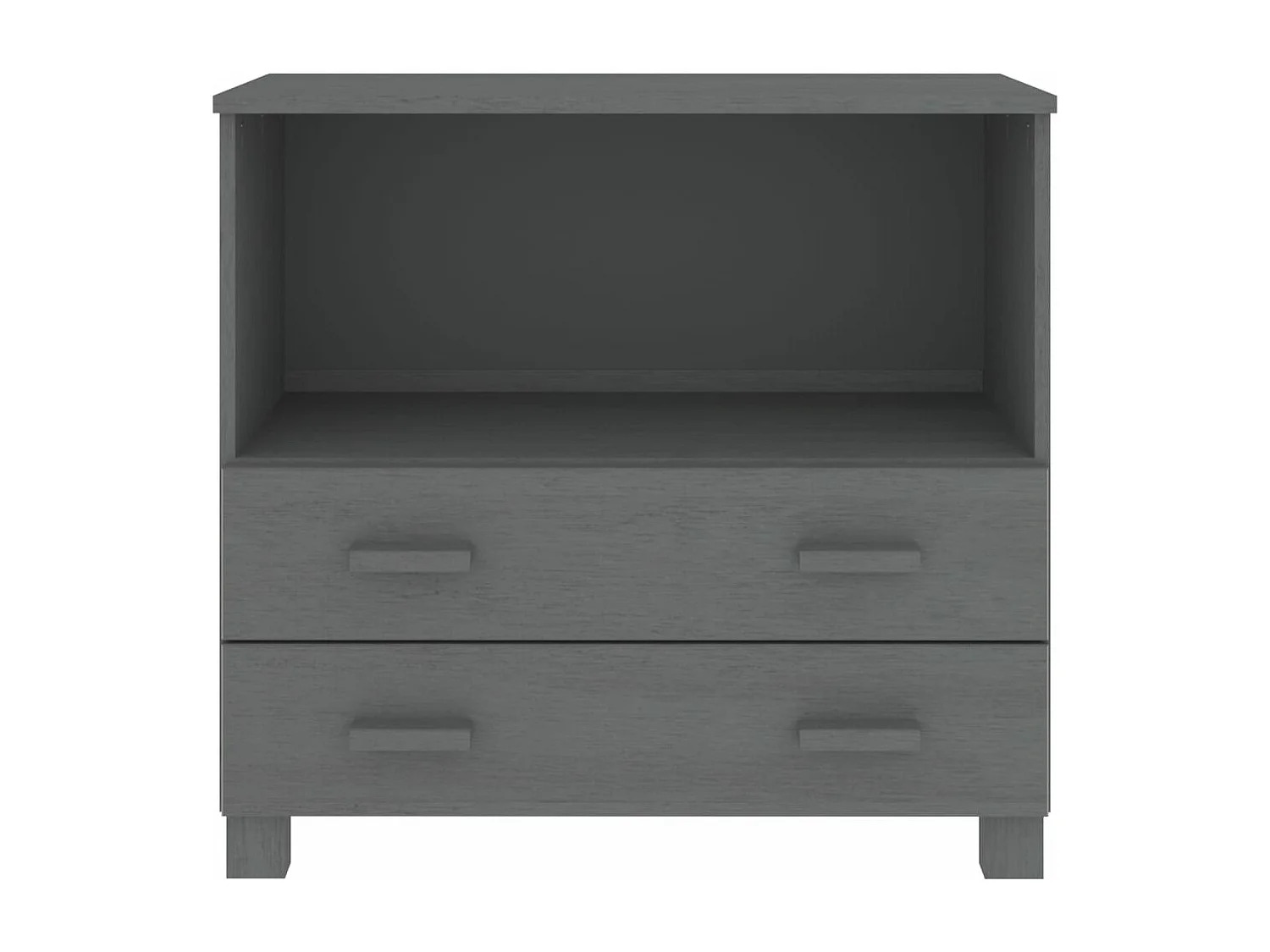 Credenza HAMAR Grigio Scuro 85x35x80 cm Legno Massello di Pino