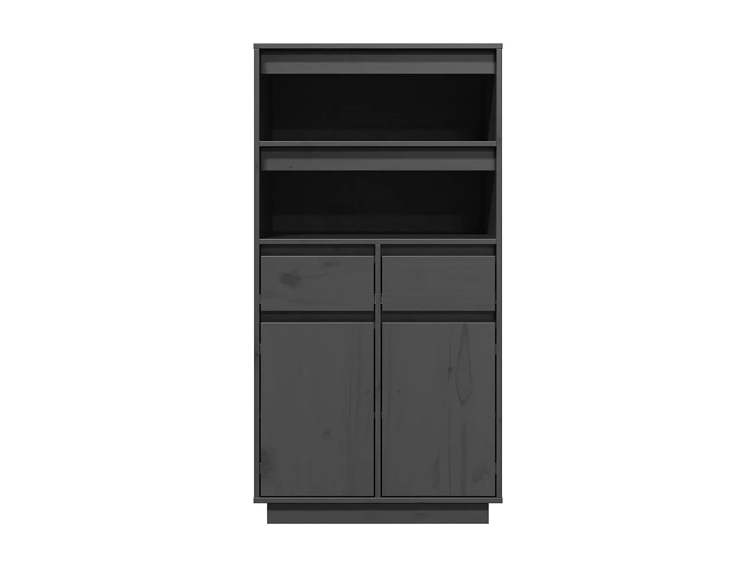 Buffet haut Gris 60x40x116,5 cm Bois massif de pin