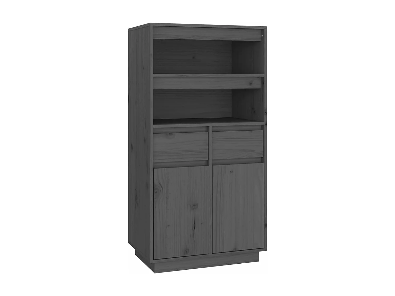 Hoge kast 60x40x116,5 cm massief grenenhout grijs