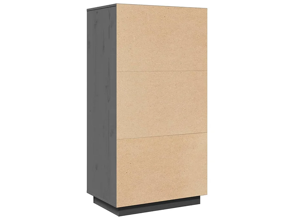 Highboard Grau 60x40x116,5 cm Massivholz Kiefer
