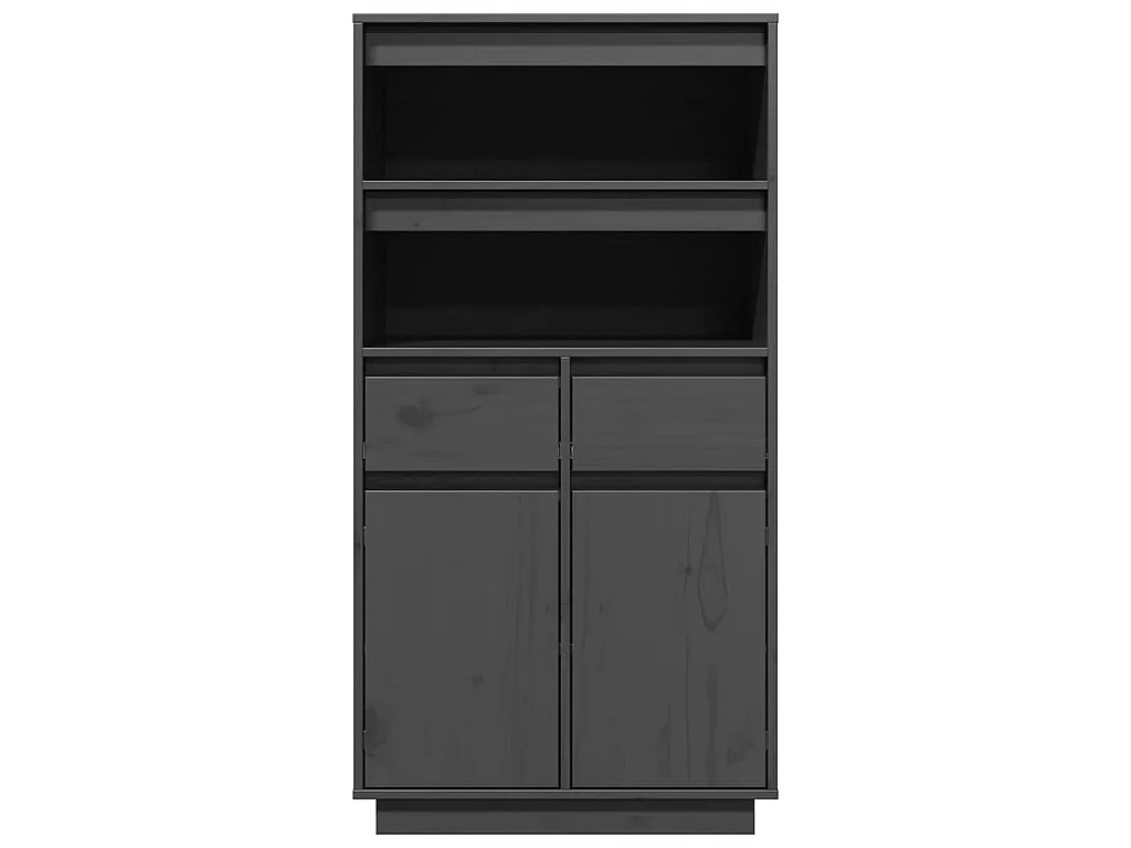 Hoge kast 60x40x116,5 cm massief grenenhout grijs