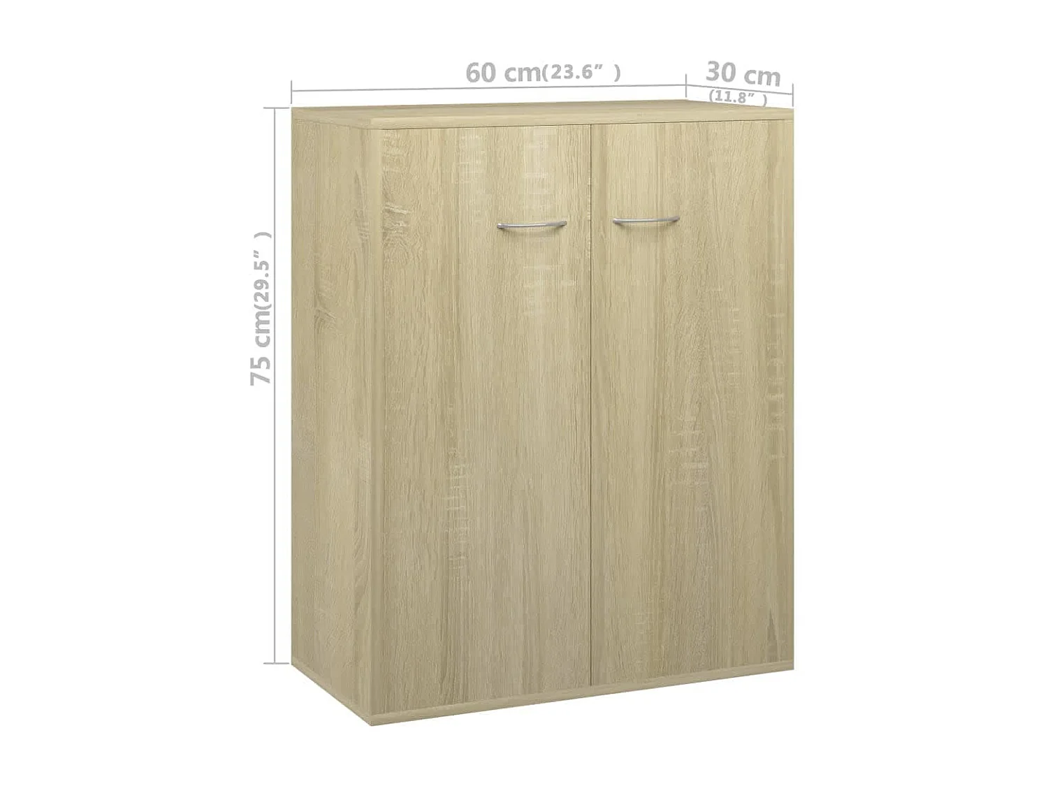 Dressoir 60x30x75 cm bewerkt hout sonoma eikenkleurig