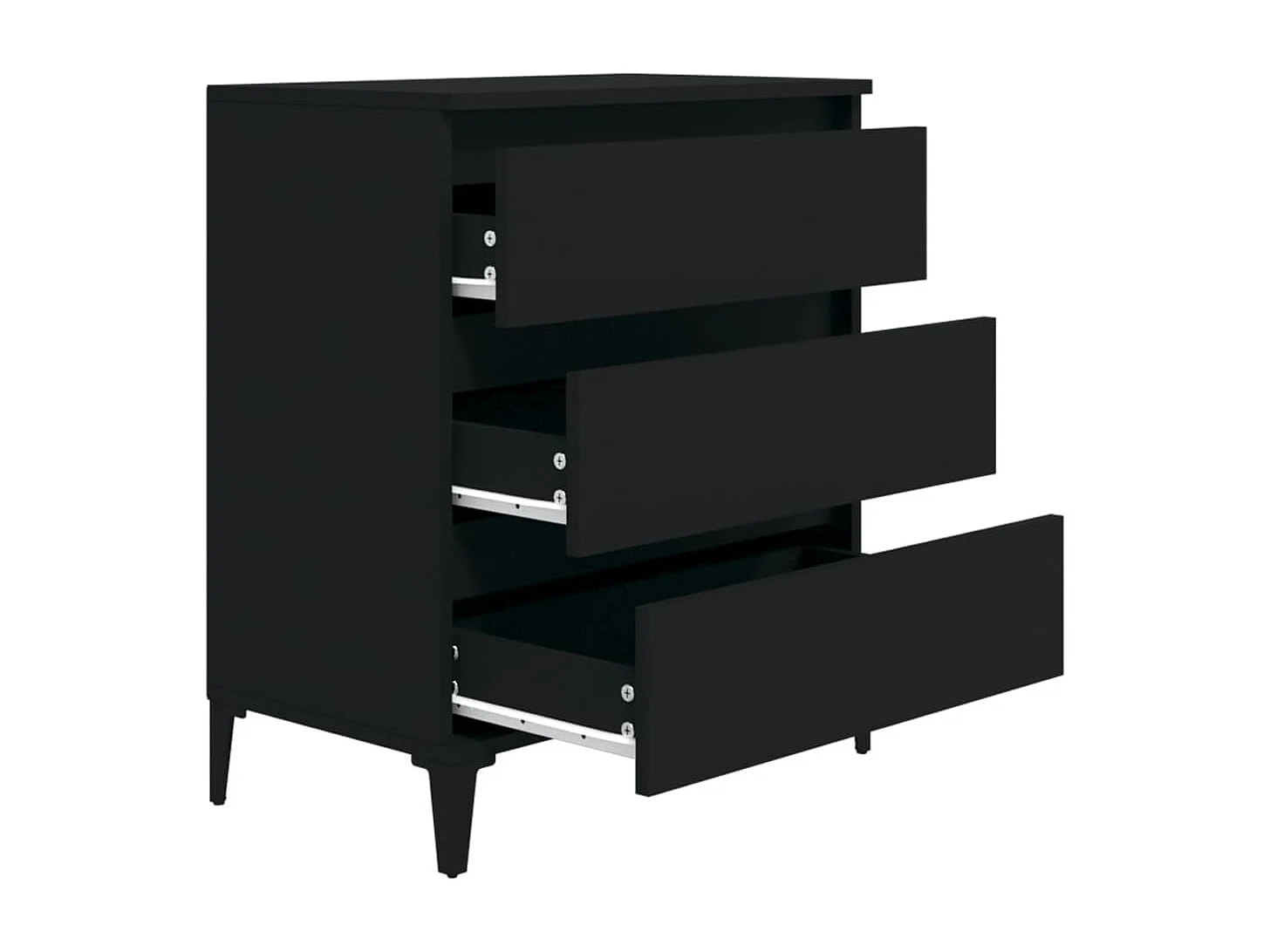 Credenza Nero 60x35x70 cm in Legno Multistrato