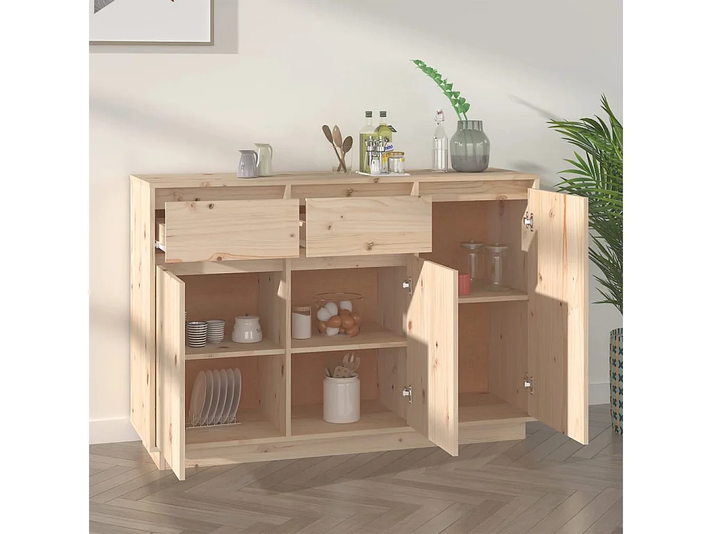 Buffet 110x34x75 cm bois massif de pin