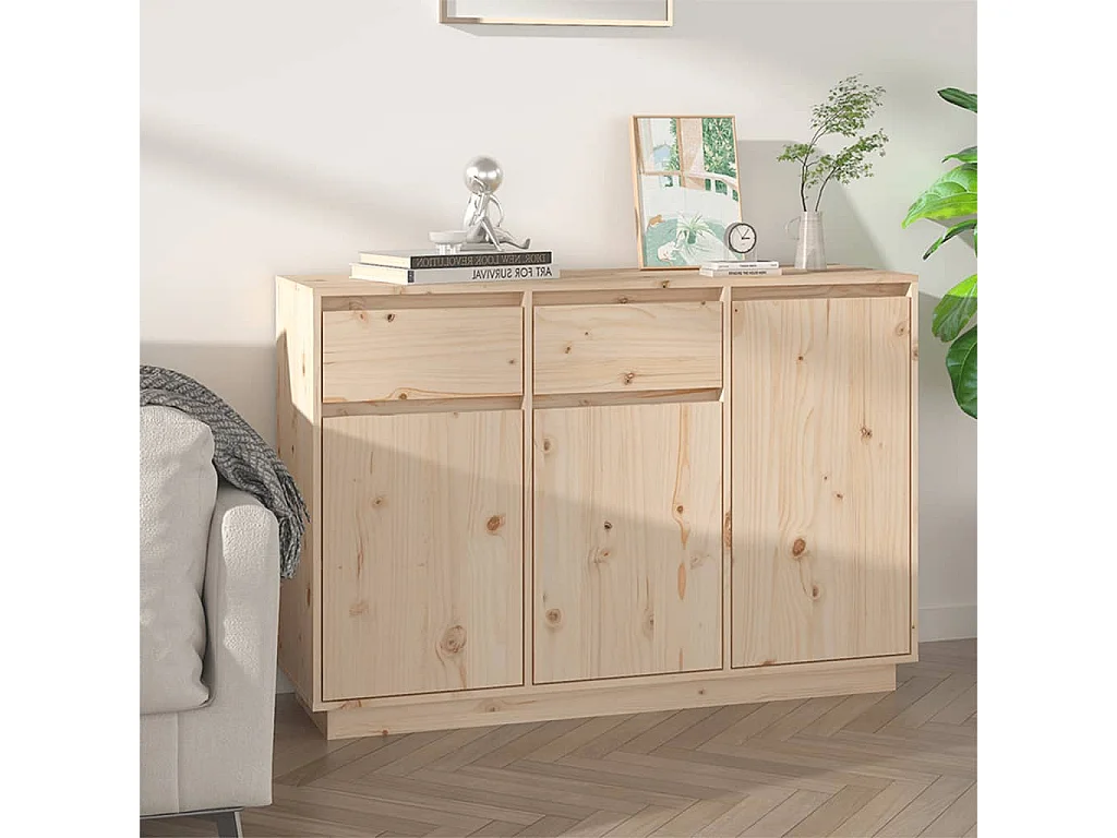 Buffet 110x34x75 cm bois massif de pin