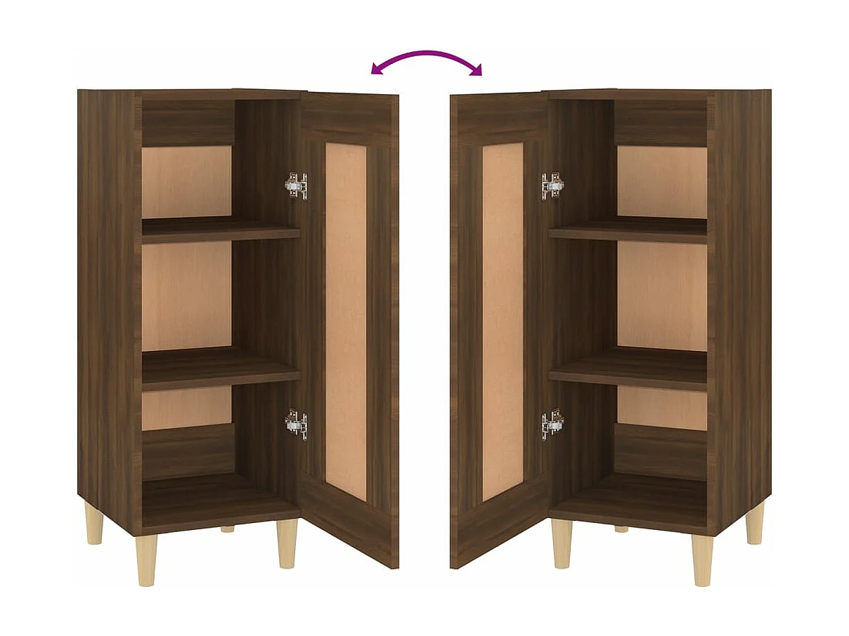 Dressoir 34,5x34x90 cm bewerkt hout bruin eikenkleur