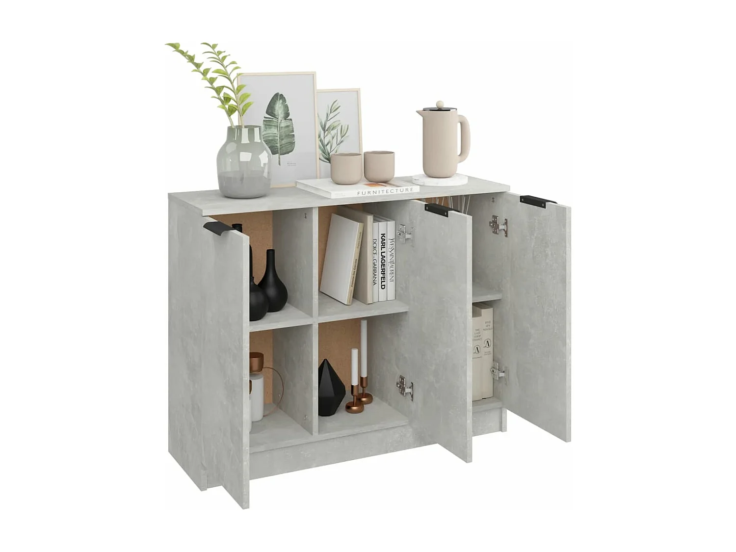 Sideboard Betongrau 90,5x30x70 cm Holzwerkstoff