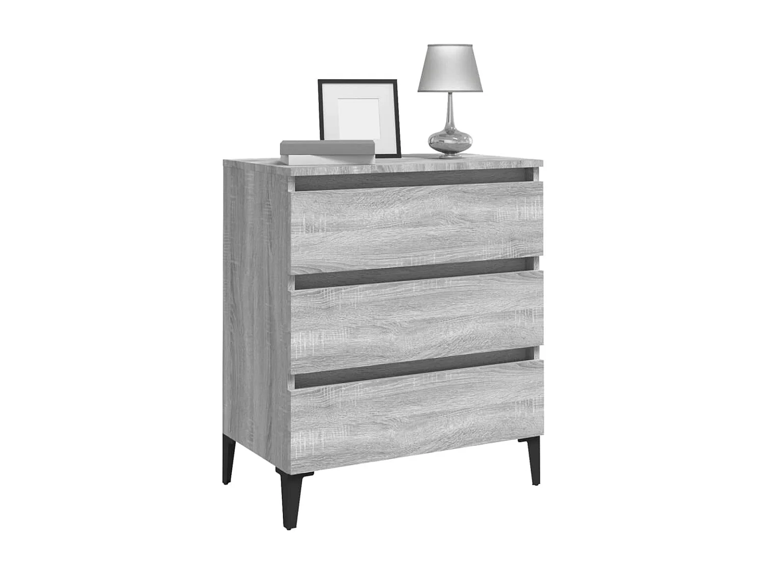 Credenza Grigio Sonoma 60x35x69 cm in Legno Multistrato