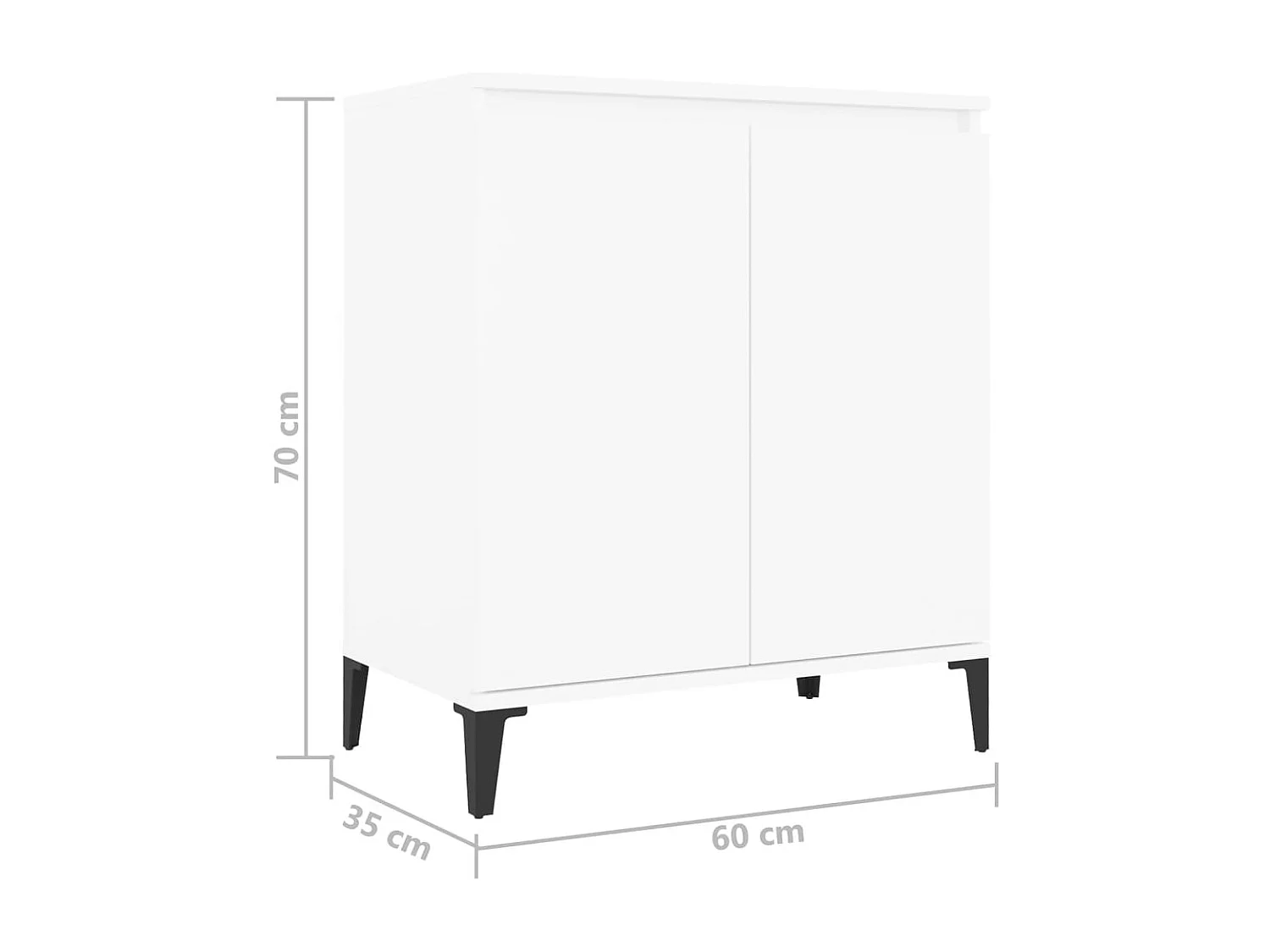 Sideboard Weiß 60x35x70 cm Holzwerkstoff