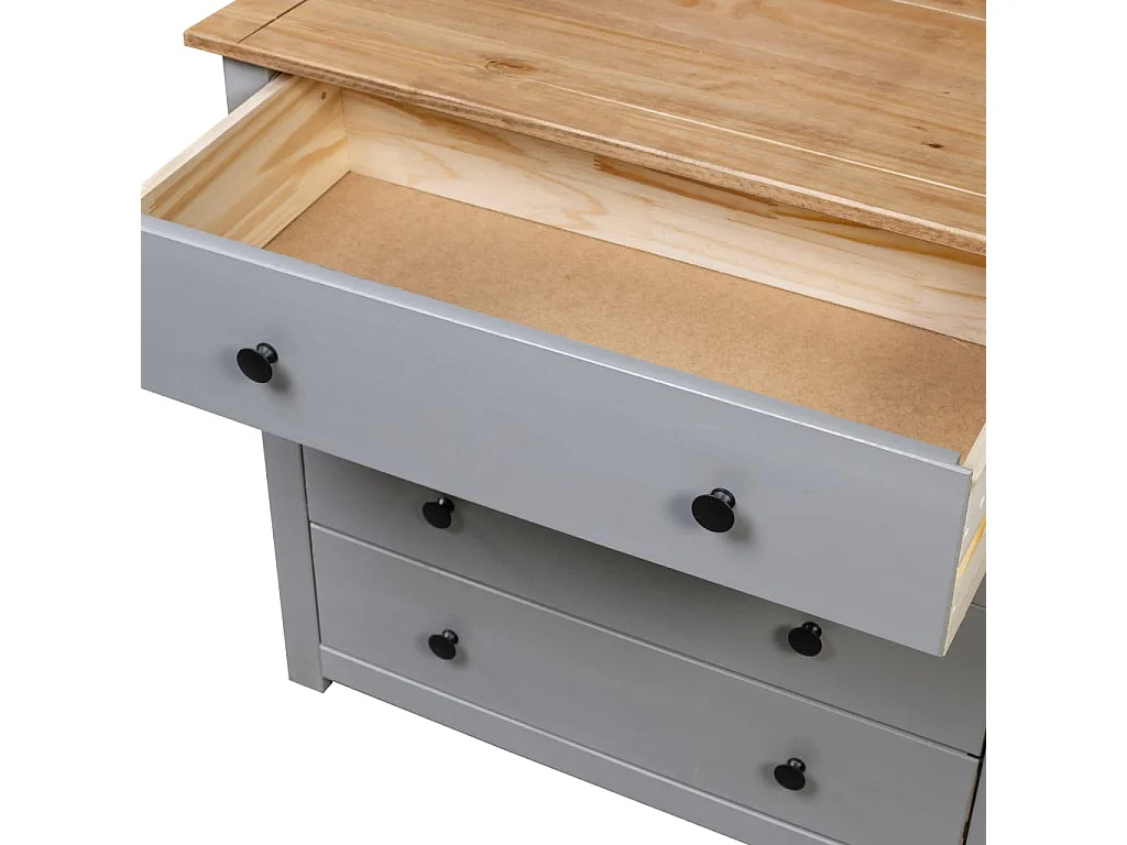 Sideboard Grau 80x40x73 cm Kiefernholz Panama