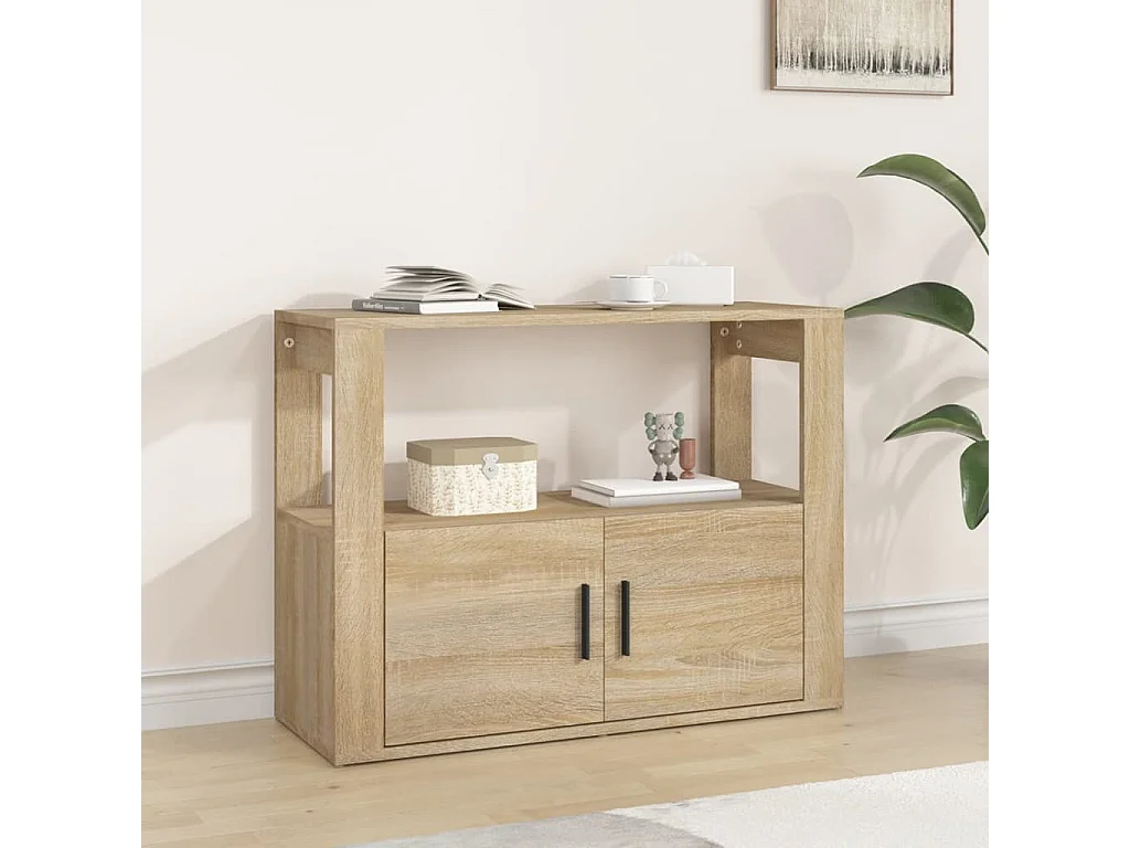 Credenza Rovere Sonoma 80x30x60 cm in Legno Multistrato