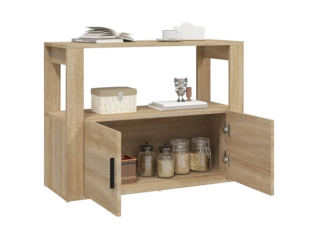 Credenza Rovere Sonoma 80x30x60 cm in Legno Multistrato