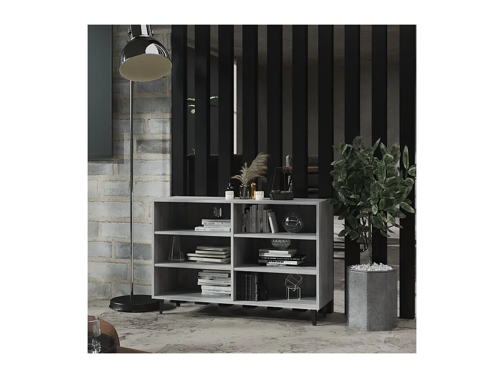 Aparador de madera de ingeniería gris Sonoma 103,5x35x70 cm