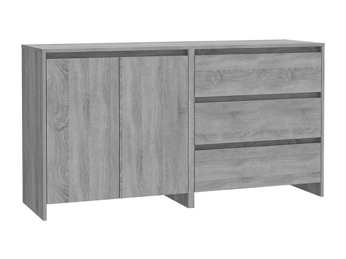 Buffets 2 pcs Sonoma gris Bois d'ingénierie