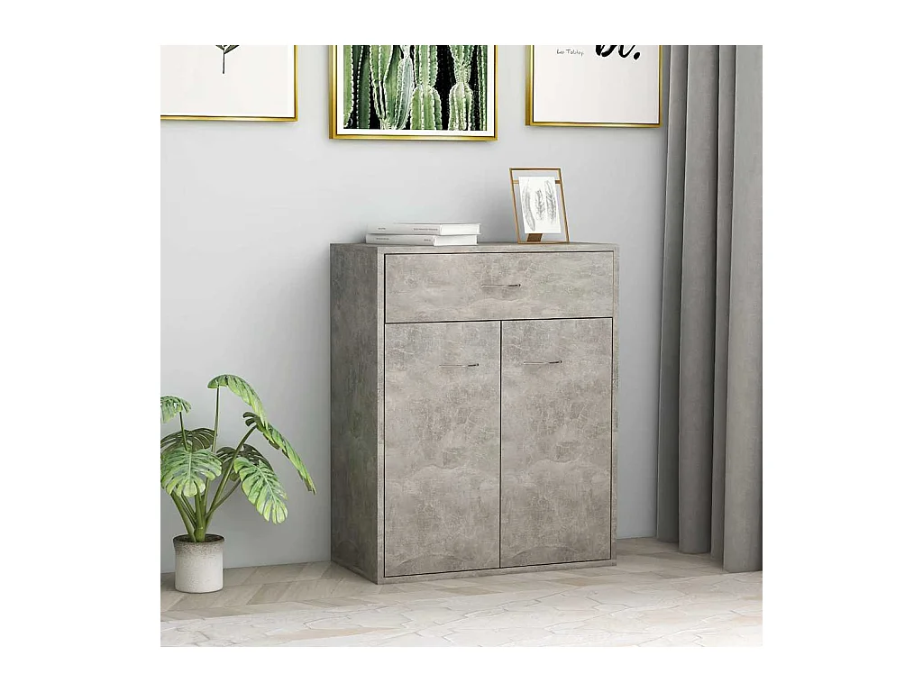 Buffet Gris béton 60x30x75 cm Bois d'ingénierie
