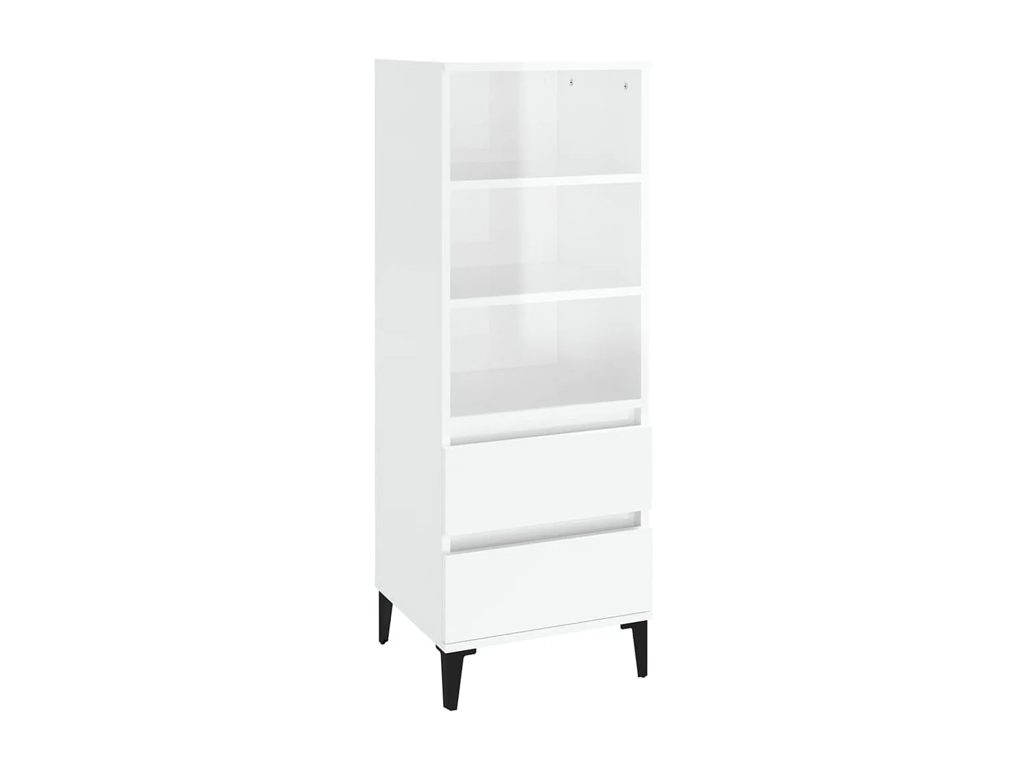 Buffet haut Blanc brillant 40x36x110 cm Bois d'ingénierie