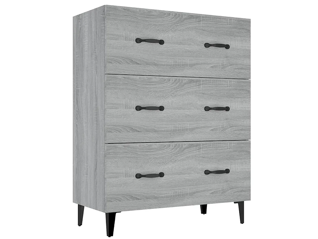 Dressoir 69,5x34x90 cm bewerkt hout grijs sonoma eikenkleurig