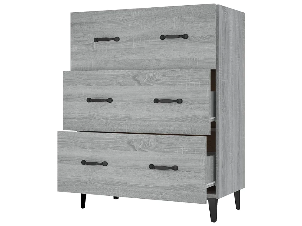 Dressoir 69,5x34x90 cm bewerkt hout grijs sonoma eikenkleurig