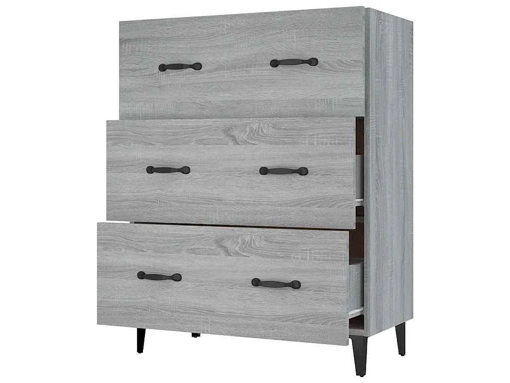 Credenza Grigio Sonoma 69,5x34x90 cm in Legno Multistrato