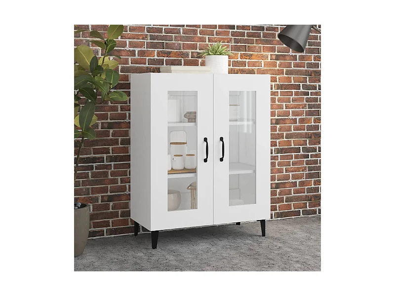 Buffet blanc 69,5x34x90 cm bois d'ingénierie