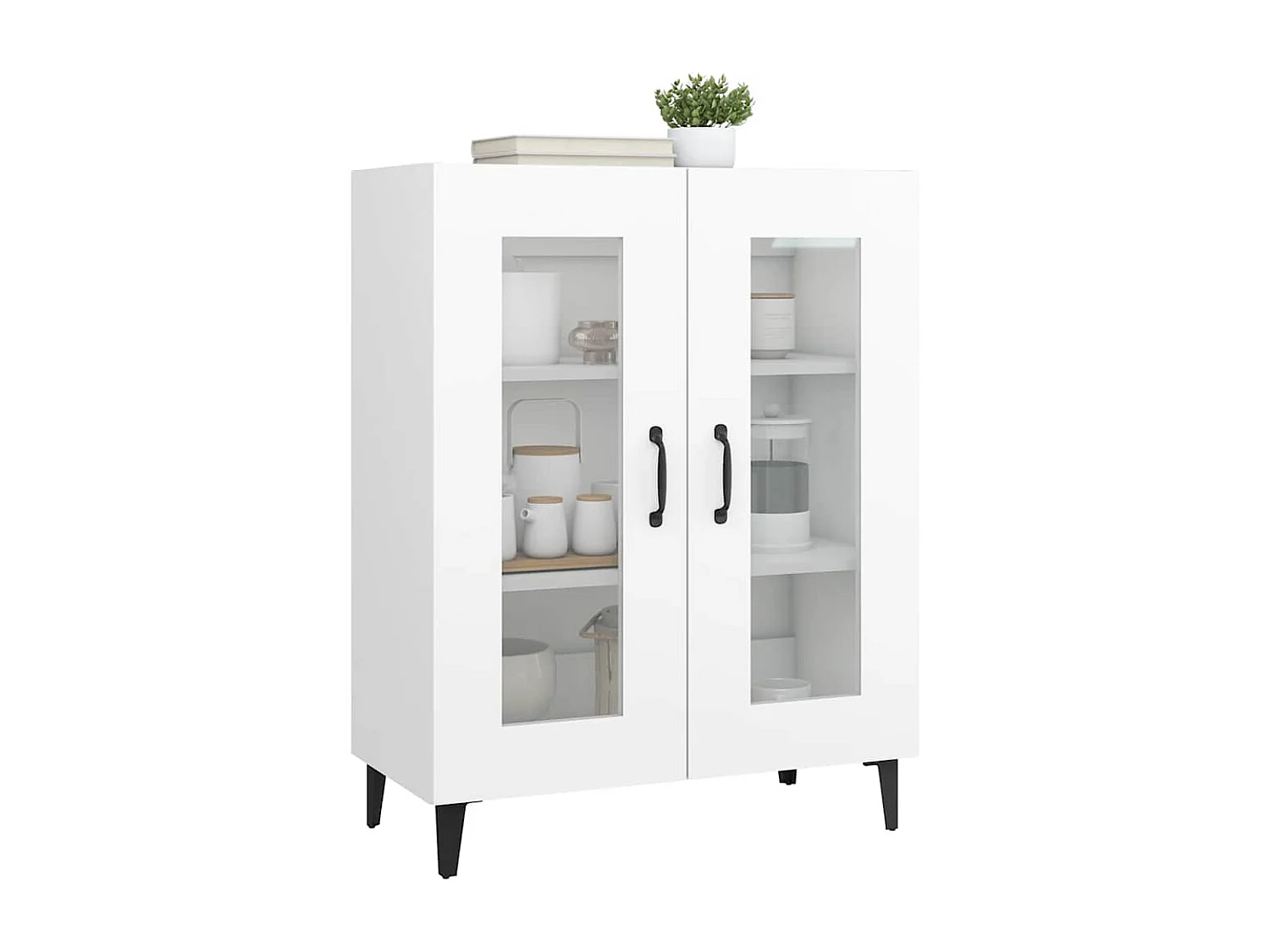 Buffet blanc 69,5x34x90 cm bois d'ingénierie