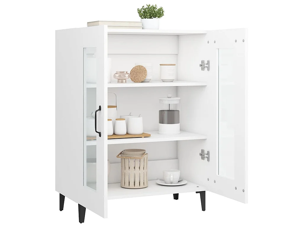 Buffet blanc 69,5x34x90 cm bois d'ingénierie