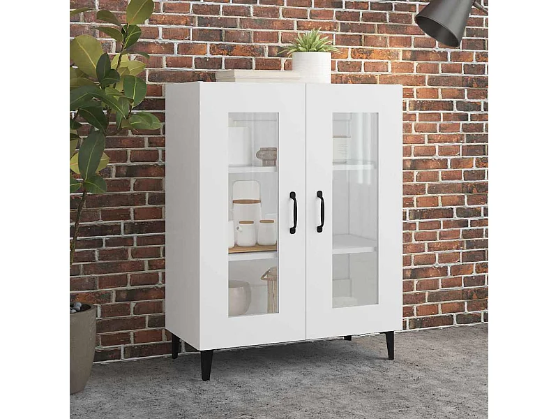 Buffet blanc 69,5x34x90 cm bois d'ingénierie