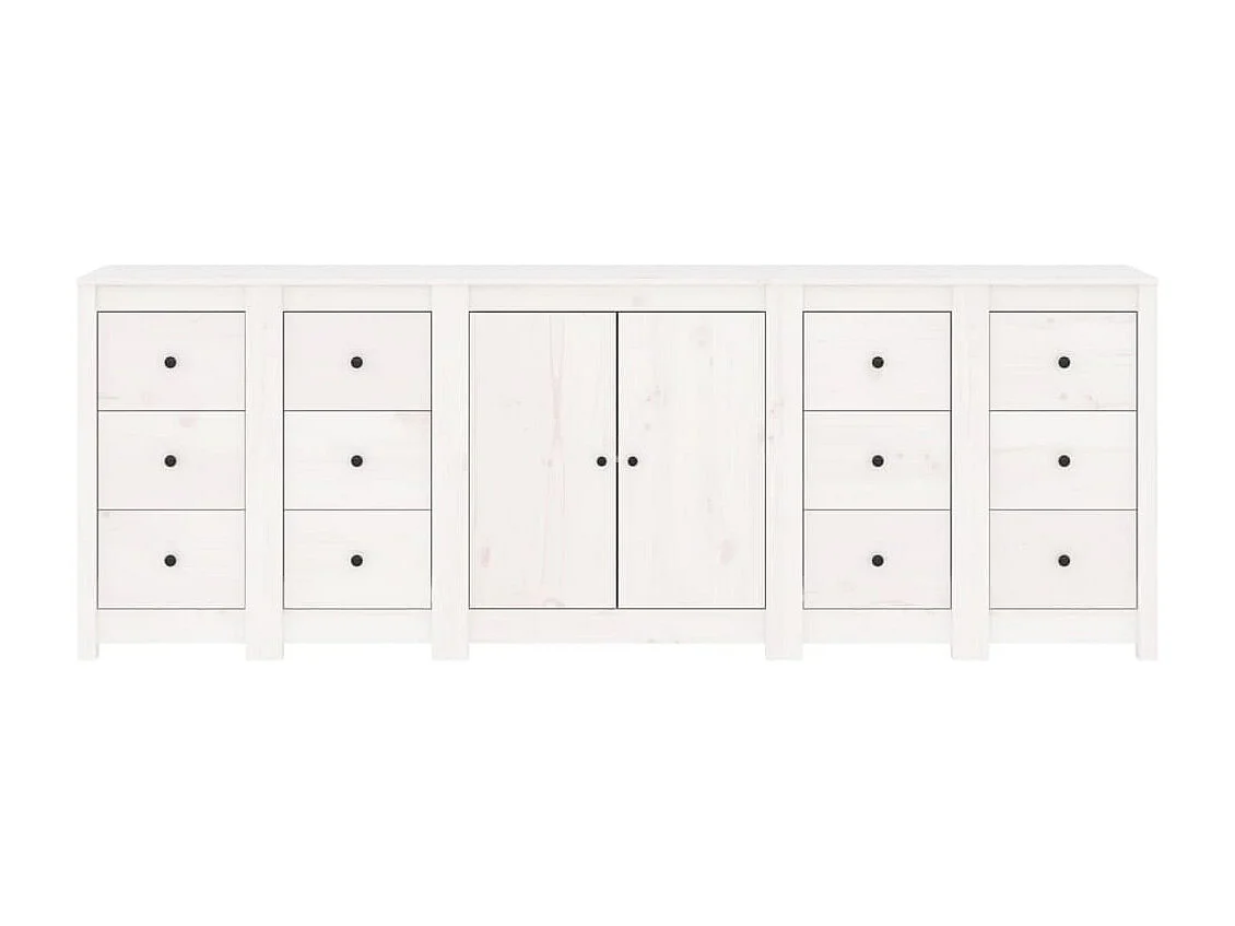 Aparador 230x35x80 cm madeira de pinho maciça branco