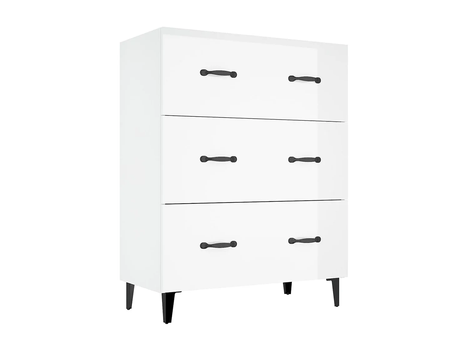 Dressoir 69,5x34x90 cm bewerkt hout hoogglans wit