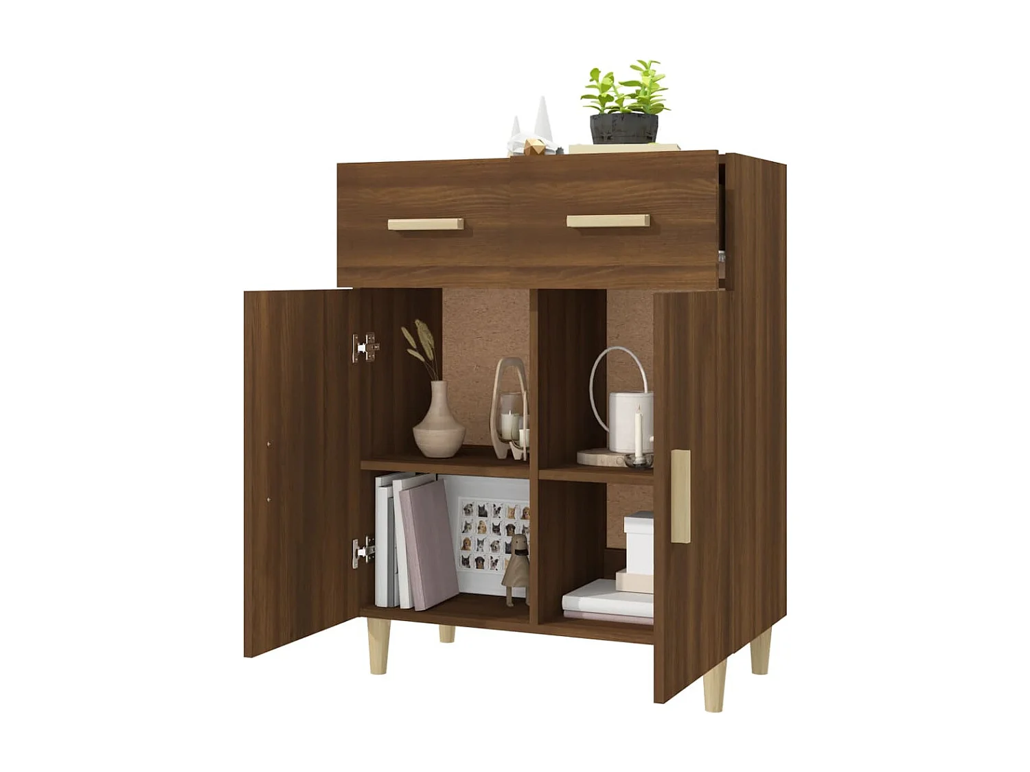 Buffet Chêne marron 69,5x34x89 cm Bois d'ingénierie