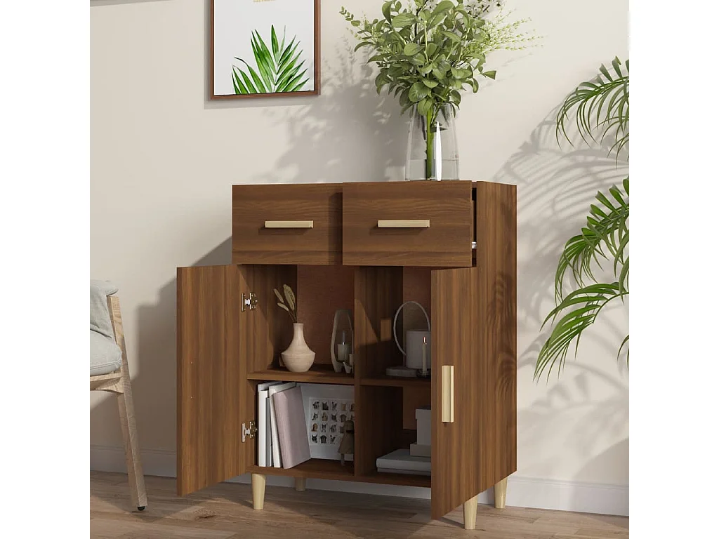 Sideboard Braun Eichen-Optik 69,5x34x89 cm Holzwerkstoff