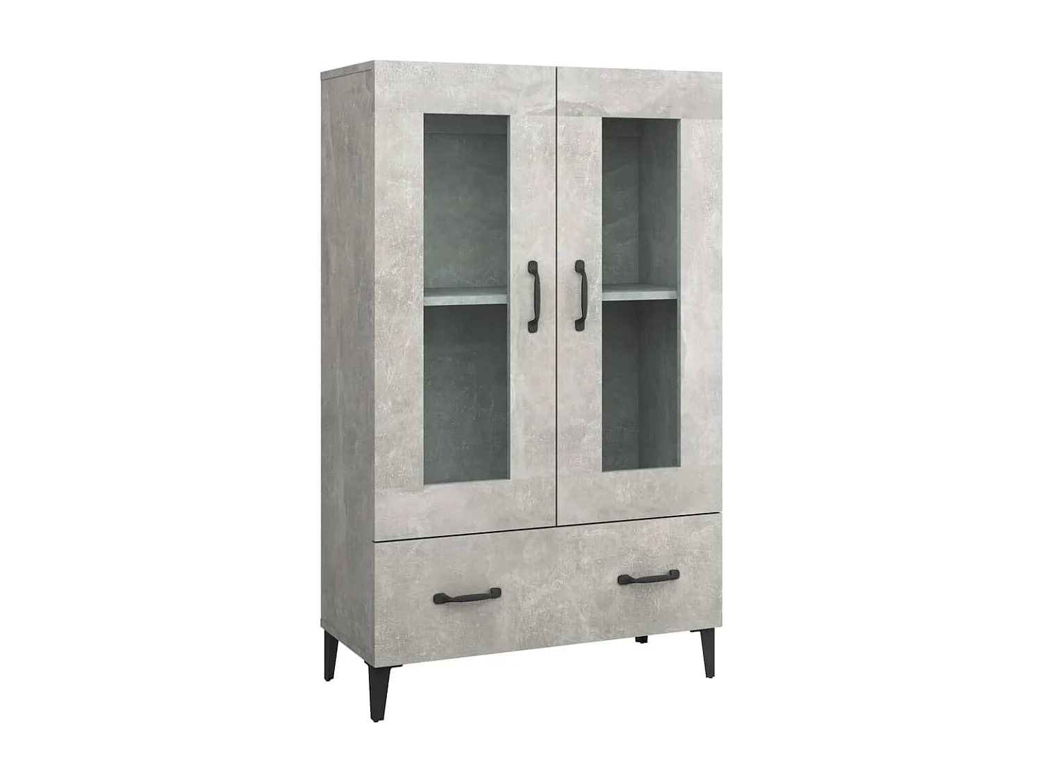 Buffet haut Gris béton 70x31x115 cm Bois d'ingénierie