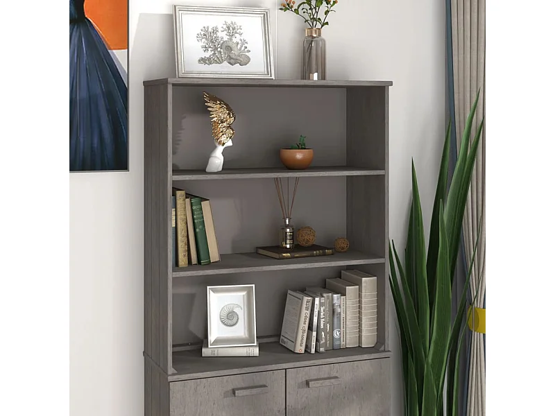 Piano Credenza HAMAR Grigio Chiaro 85x35x100 cm Legno di Pino