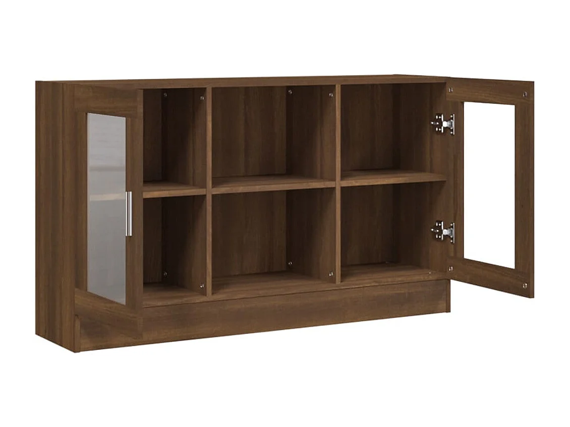 Mobile Vetrina Rovere Marrone 120x30,5x70 cm Legno Multistrato