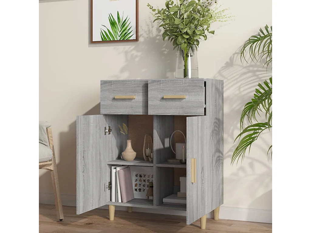 Buffet Sonoma gris 69,5x34x89 cm Bois d'ingénierie