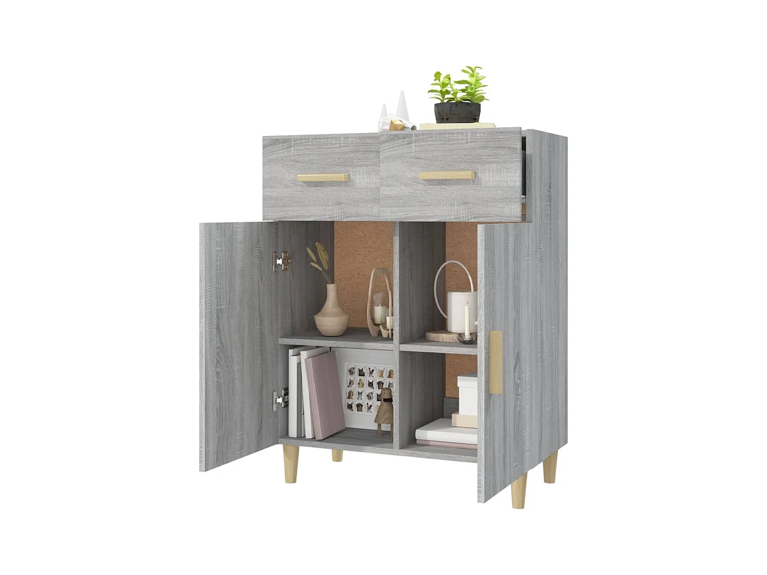 Sideboard Grau Sonoma 69,5x34x89 cm Holzwerkstoff
