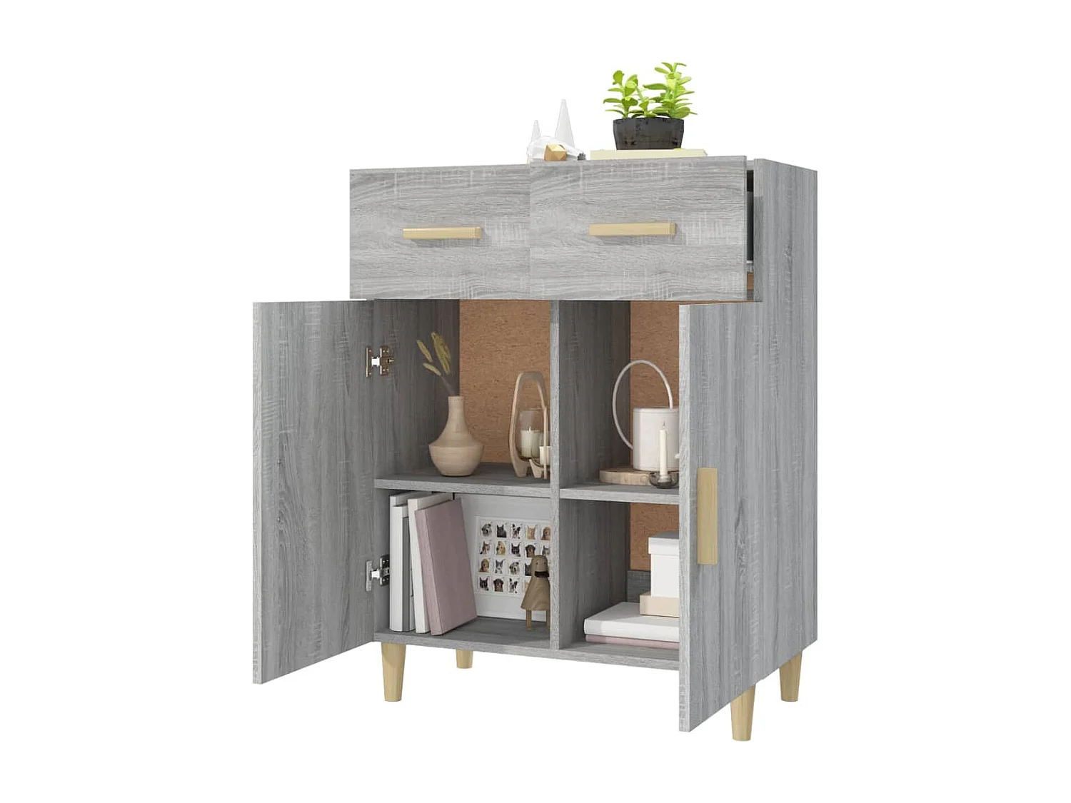 Buffet Sonoma gris 69,5x34x89 cm Bois d'ingénierie
