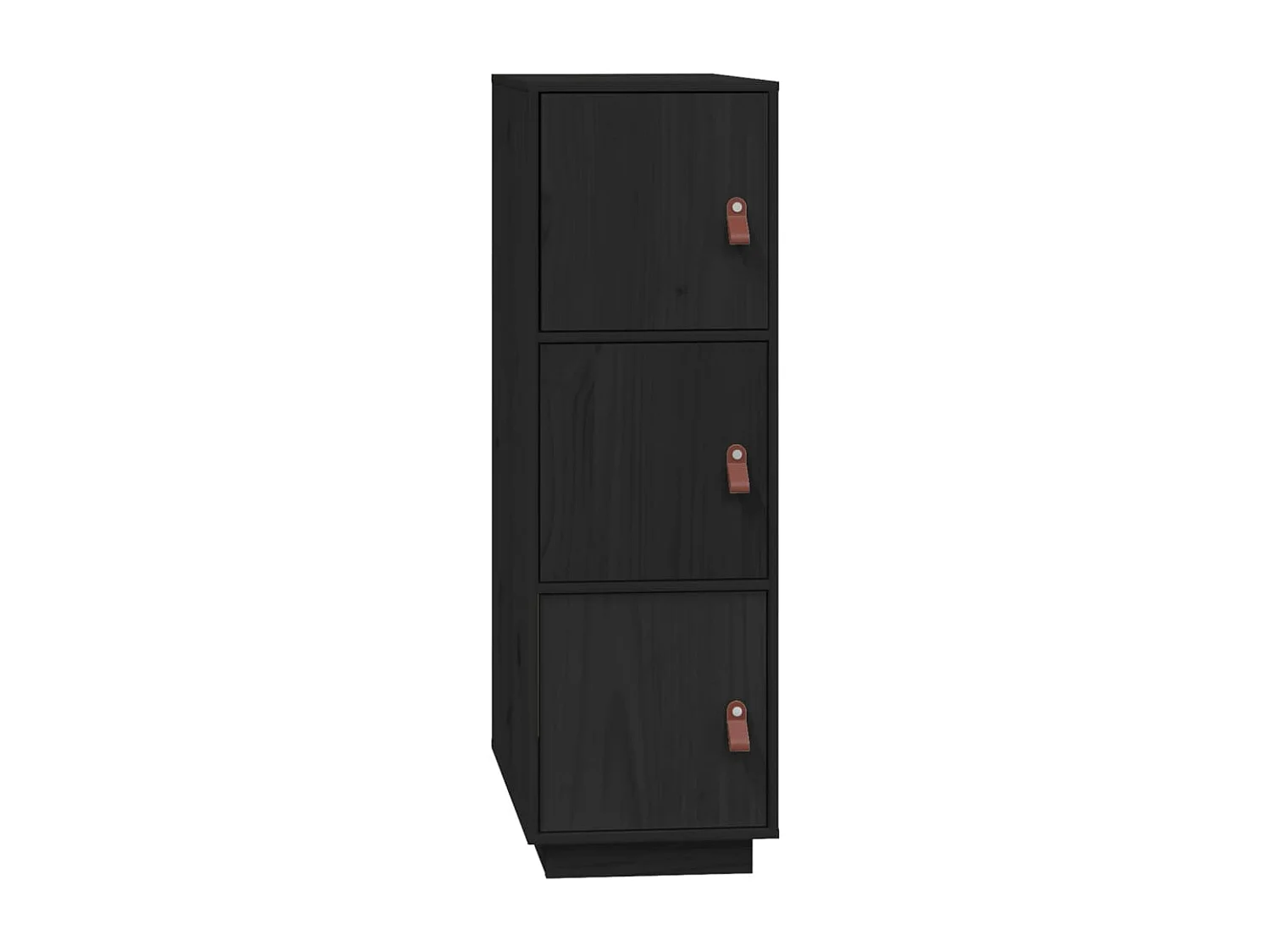 Buffet haut Noir 34x40x108,5 cm Bois massif de pin