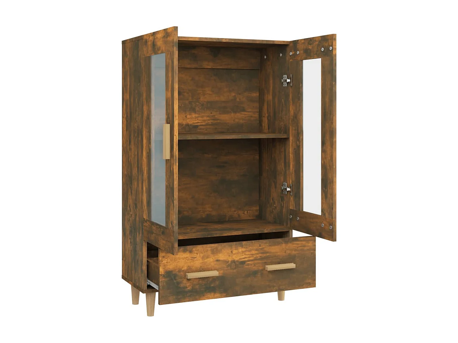 Buffet haut Chêne fumé 70x31x115 cm Bois d'ingénierie