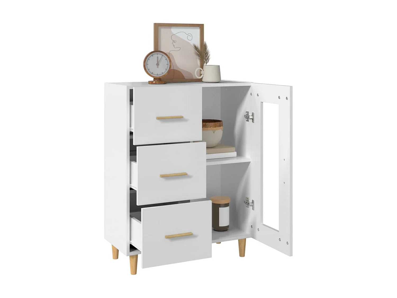 Sideboard Weiß 69,5x34x90 cm Holzwerkstoff